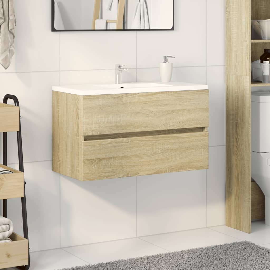 Sink Cabinet Sonoma Oak 80x38.5x45 cm Engineered Wood