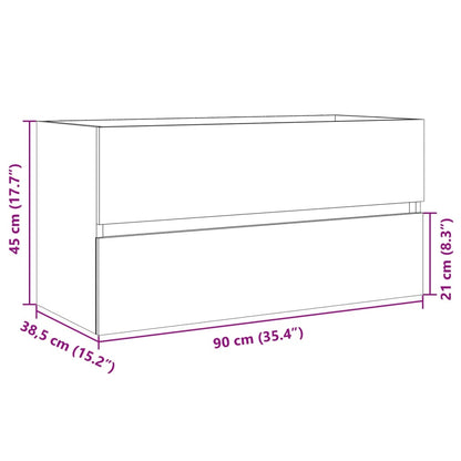 Sink Cabinet Sonoma Oak 90x38.5x45 cm Engineered Wood