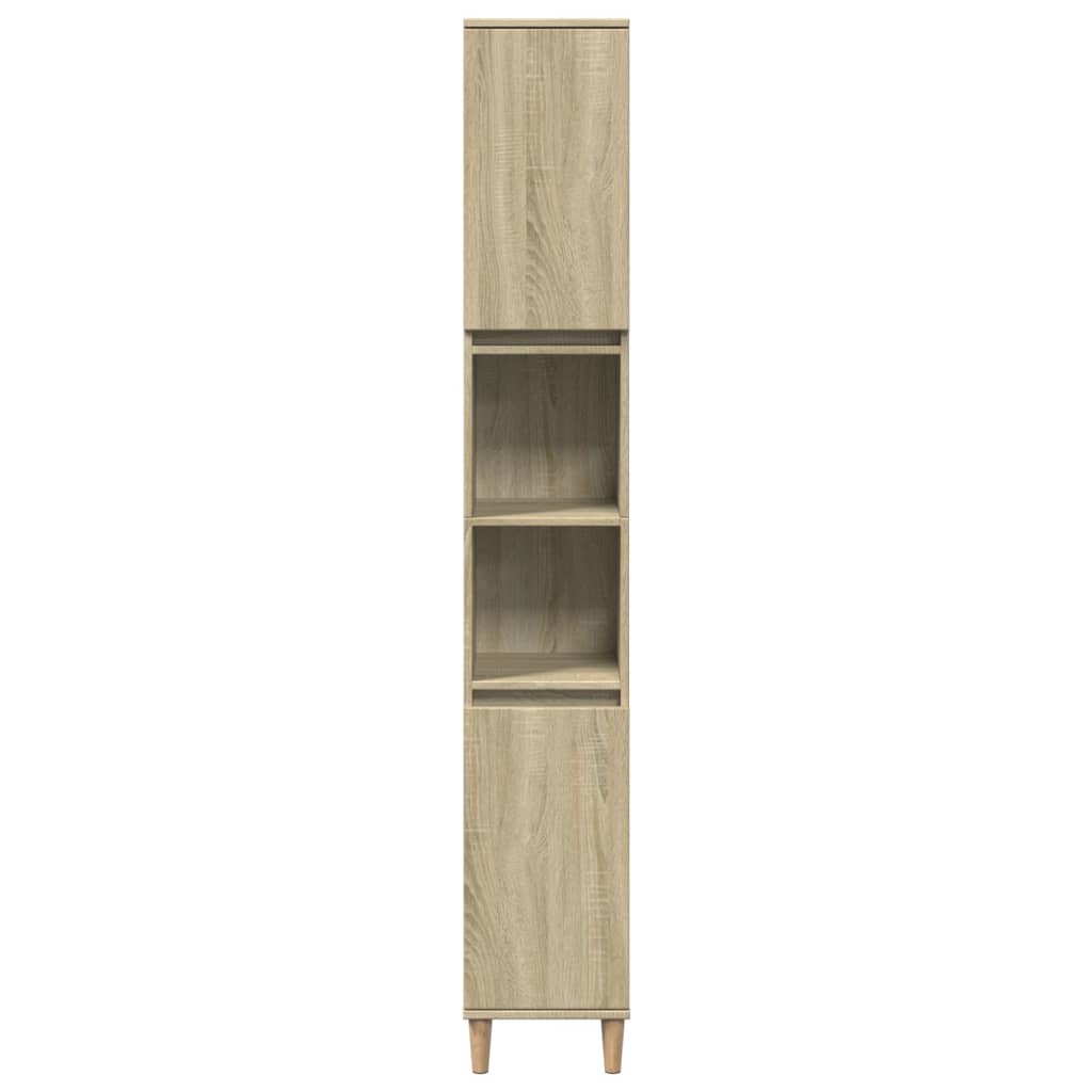 Bathroom Cabinet Sonoma Oak 30x30x190 cm Engineered Wood - Bend