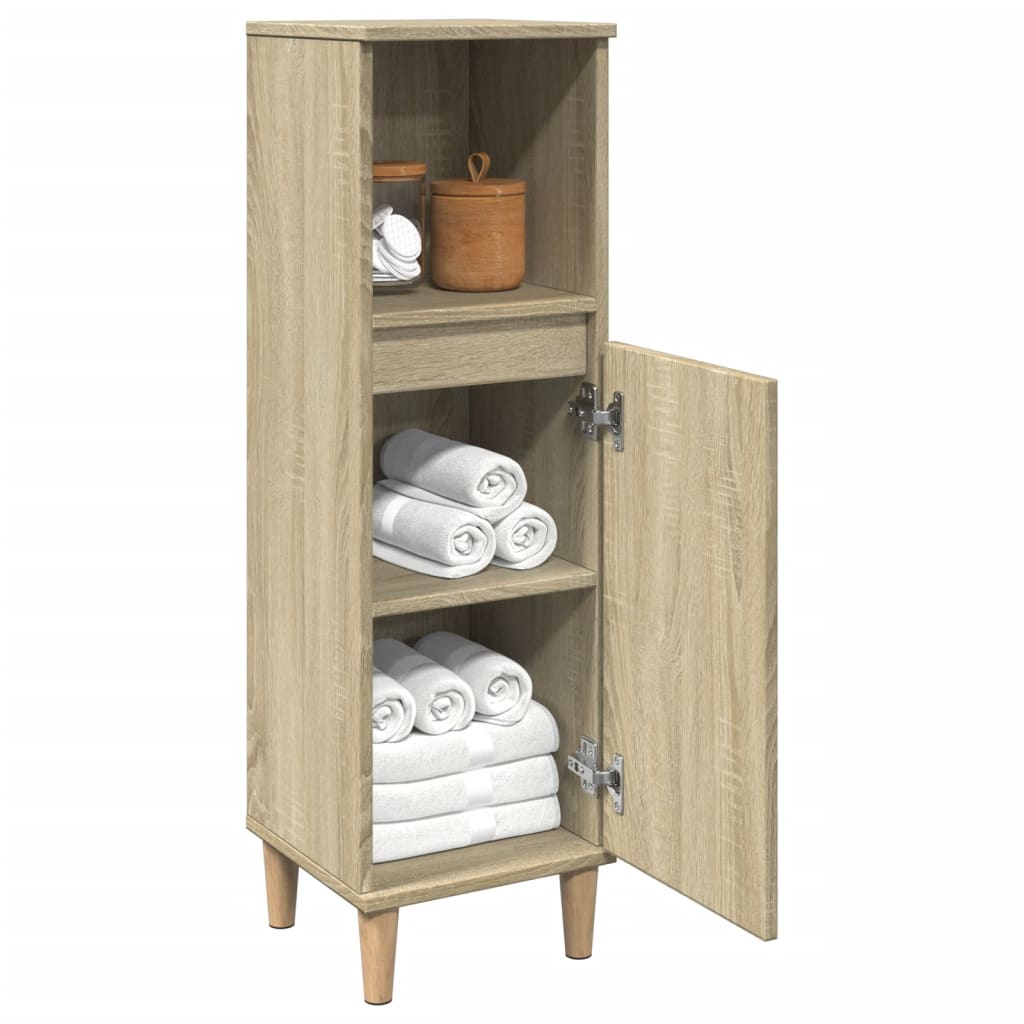 Bathroom Cabinet Sonoma Oak 30x30x100 cm Engineered Wood