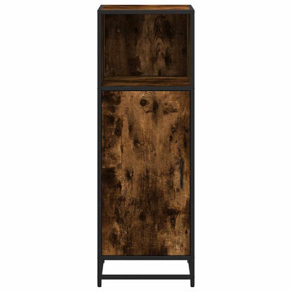 Bathroom Cabinet Smoked Oak 35x37.5x100 cm Engineered Wood