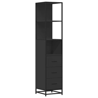 Bathroom Cabinet Black 35x37.5x166 cm Engineered Wood