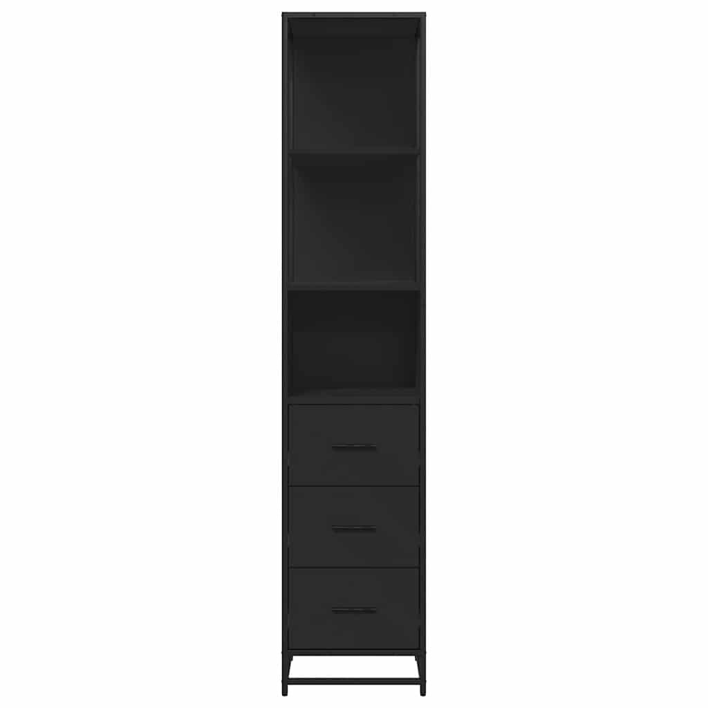 Bathroom Cabinet Black 35x37.5x166 cm Engineered Wood