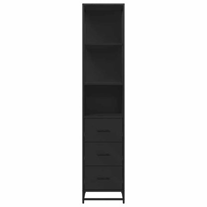 Bathroom Cabinet Black 35x37.5x166 cm Engineered Wood