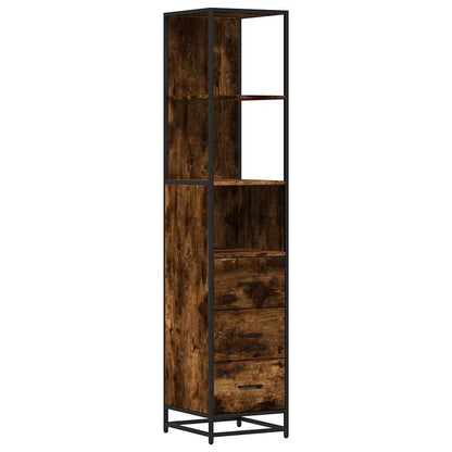 Bathroom Cabinet Smoked Oak 35x37.5x166 cm Engineered Wood