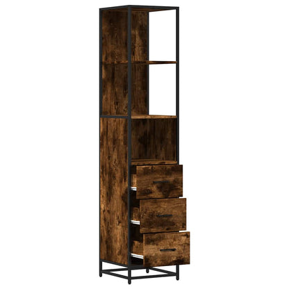 Bathroom Cabinet Smoked Oak 35x37.5x166 cm Engineered Wood