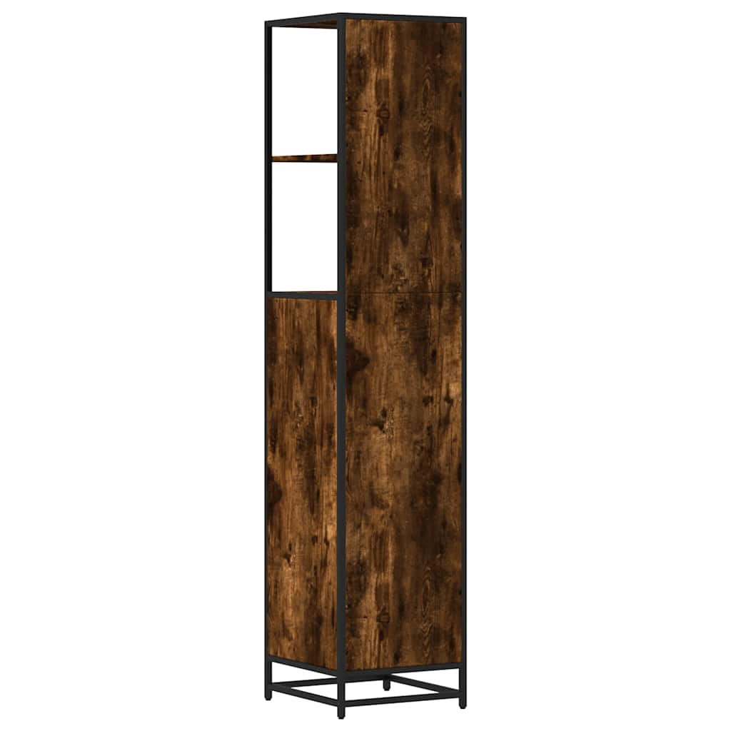 Bathroom Cabinet Smoked Oak 35x37.5x166 cm Engineered Wood