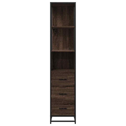 Bathroom Cabinet Brown Oak 35x37.5x166 cm Engineered Wood