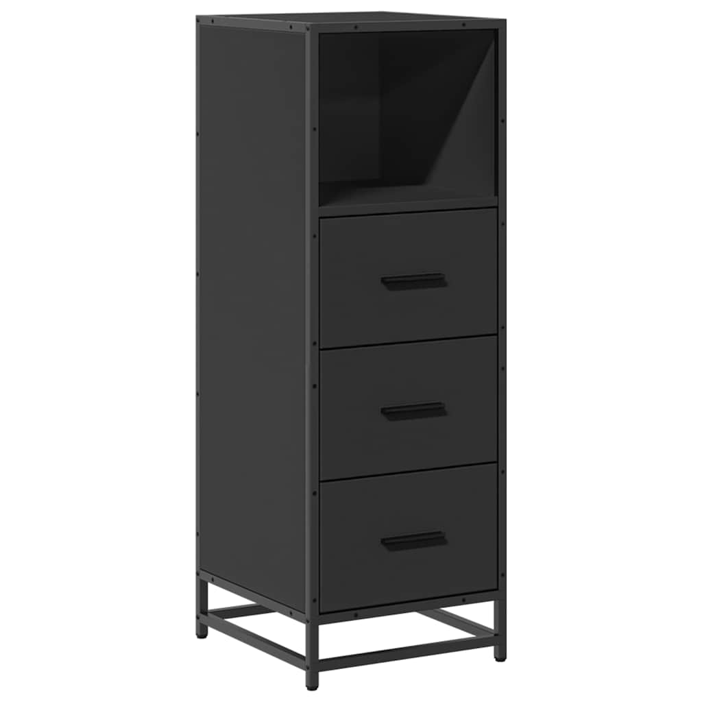 Bathroom Cabinet Black 35x37.5x100 cm Engineered Wood