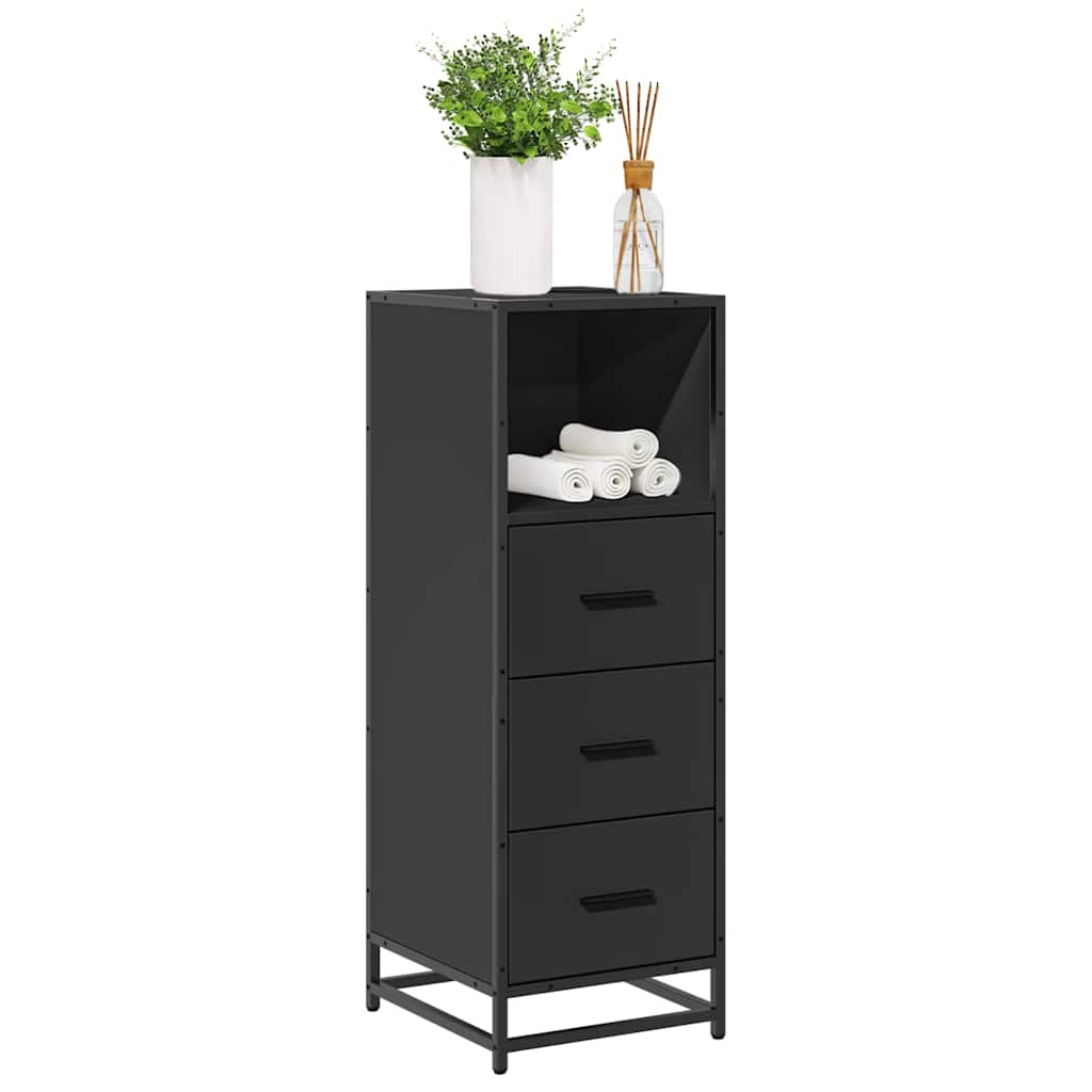 Bathroom Cabinet Black 35x37.5x100 cm Engineered Wood