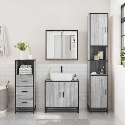 Bathroom Cabinet Grey Sonoma 35x37.5x100 cm Engineered Wood