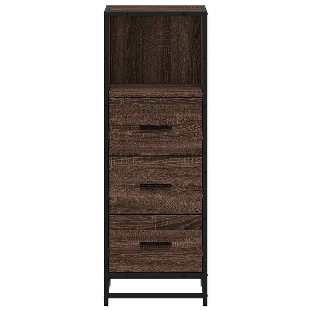 Bathroom Cabinet Brown Oak 35x37.5x100 cm Engineered Wood