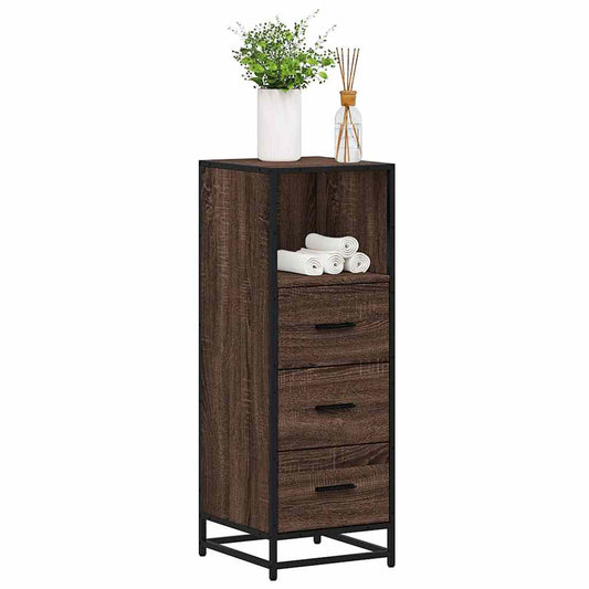 Bathroom Cabinet Brown Oak 35x37.5x100 cm Engineered Wood