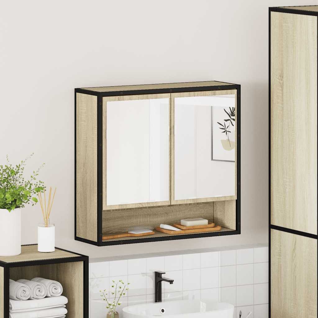 Bathroom Mirror Cabinet Sonoma Oak 65x20x60 cm Engineered Wood - Bend