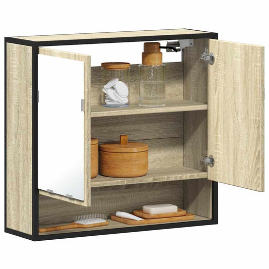 Bathroom Mirror Cabinet Sonoma Oak 65x20x60 cm Engineered Wood - Bend