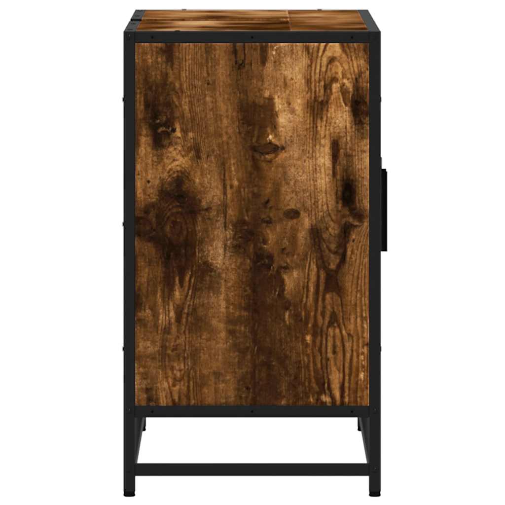 Bathroom Sink Cabinet Smoked Oak 90x33x60 cm Engineered Wood