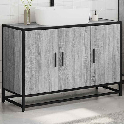 Bathroom Sink Cabinet Grey Sonoma 90x33x60 cm Engineered Wood