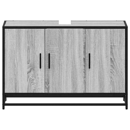 Bathroom Sink Cabinet Grey Sonoma 90x33x60 cm Engineered Wood