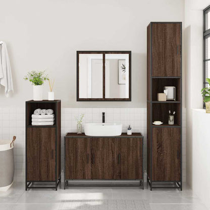 Bathroom Sink Cabinet Brown Oak 90x33x60 cm Engineered Wood