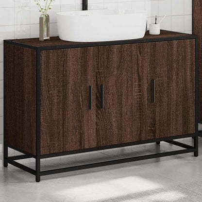 Bathroom Sink Cabinet Brown Oak 90x33x60 cm Engineered Wood