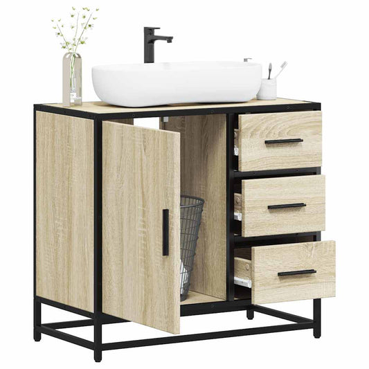 Bathroom Sink Cabinet Sonoma Oak 65x33x60 cm Engineered Wood