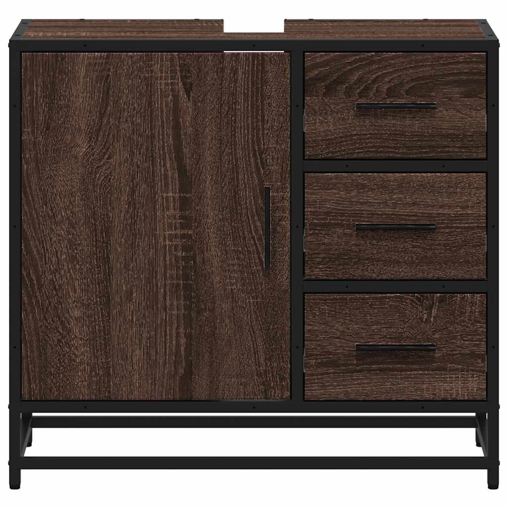 Bathroom Sink Cabinet Brown Oak 65x33x60 cm Engineered Wood