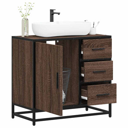 Bathroom Sink Cabinet Brown Oak 65x33x60 cm Engineered Wood