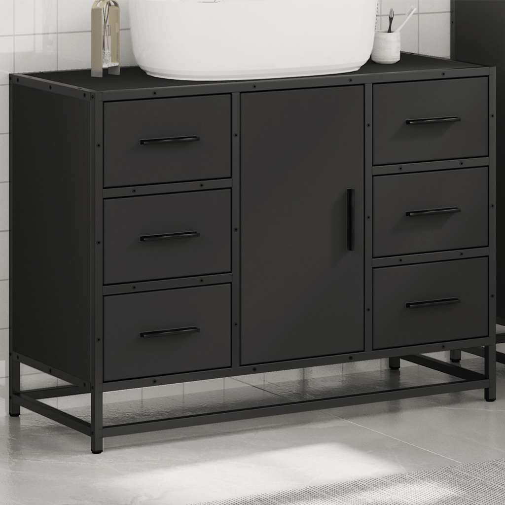 Bathroom Sink Cabinet Black 80x33x60 cm Engineered Wood