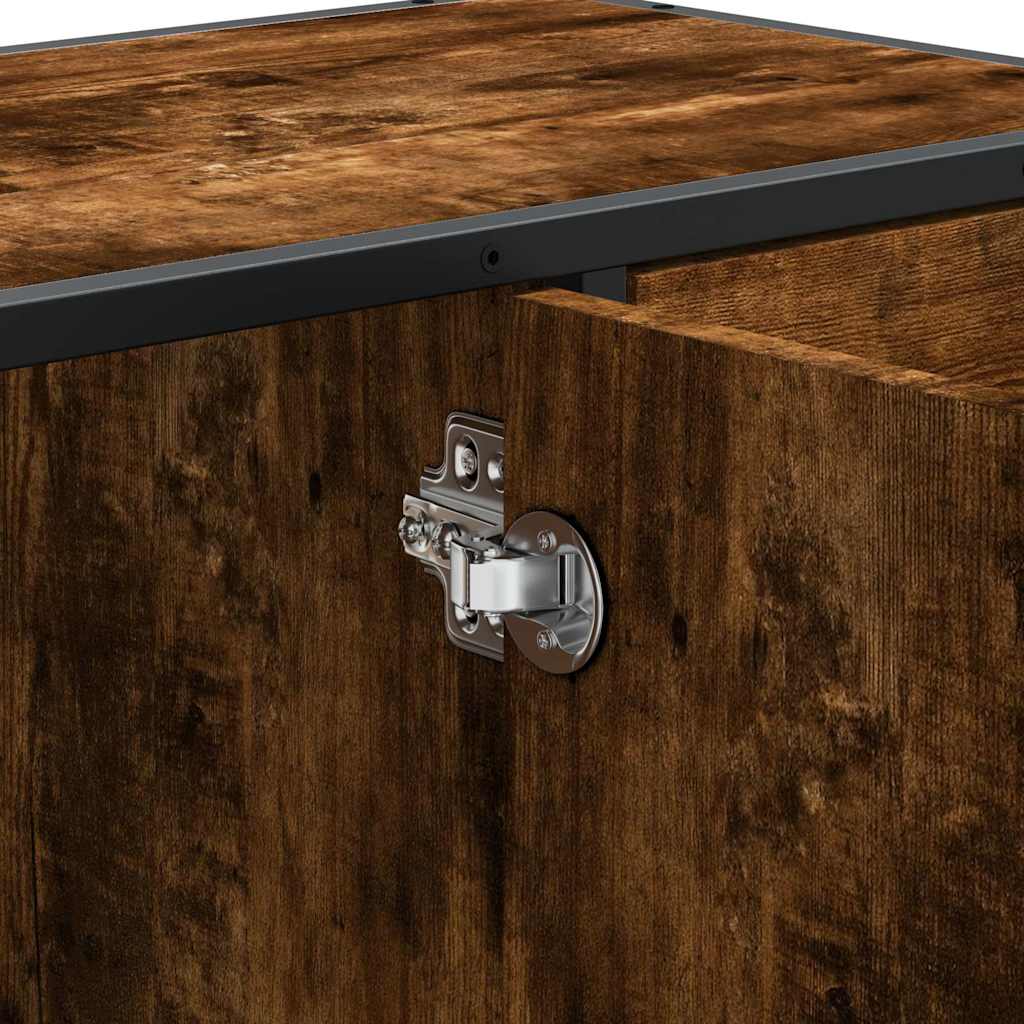 Bathroom Sink Cabinet Smoked Oak 80x33x60 cm Engineered Wood