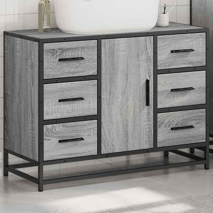 Bathroom Sink Cabinet Grey Sonoma 80x33x60 cm Engineered Wood