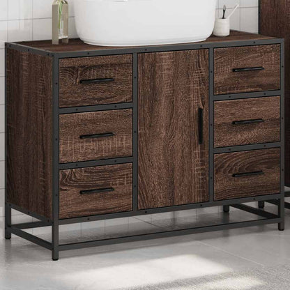 Bathroom Sink Cabinet Brown Oak 80x33x60 cm Engineered Wood