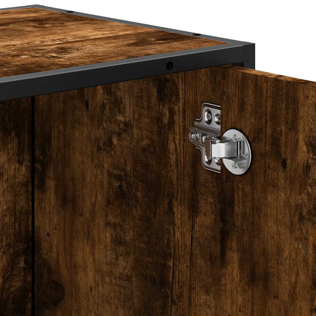 Bathroom Sink Cabinet Smoked Oak 65x33x60 cm Engineered Wood