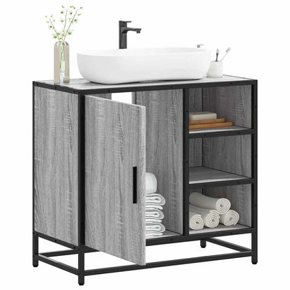 Bathroom Sink Cabinet Grey Sonoma 65x33x60 cm Engineered Wood