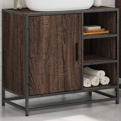 Bathroom Sink Cabinet Brown Oak 65x33x60 cm Engineered Wood