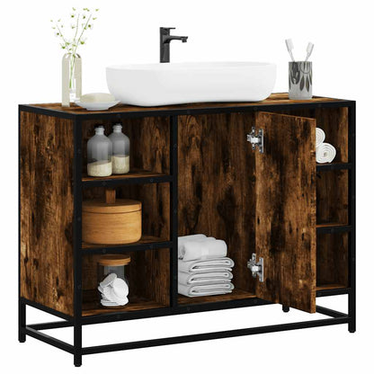 Bathroom Sink Cabinet Smoked Oak 80x33x60 cm Engineered Wood