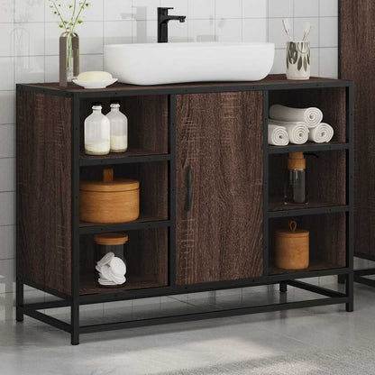 Bathroom Sink Cabinet Brown Oak 80x33x60 cm Engineered Wood