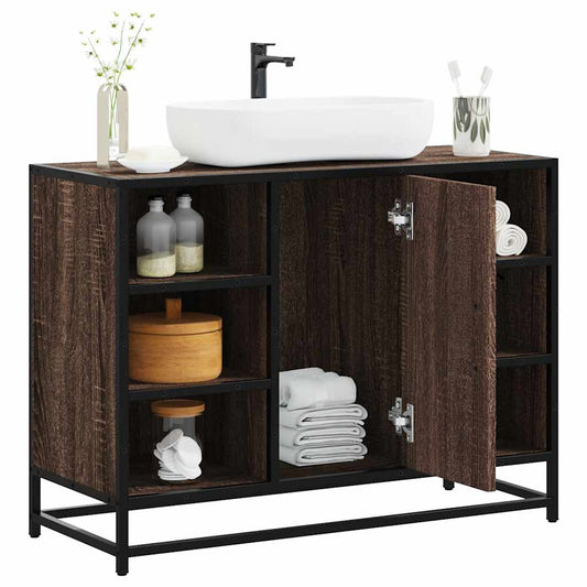 Bathroom Sink Cabinet Brown Oak 80x33x60 cm Engineered Wood