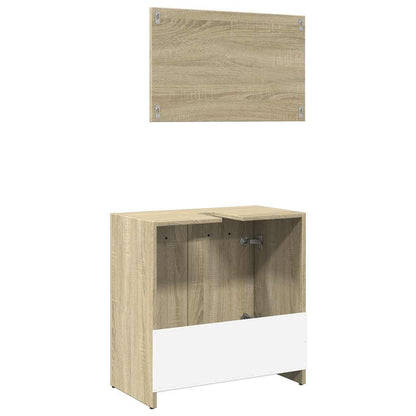 2 Piece Bathroom Furniture Set Sonoma Oak Engineered Wood