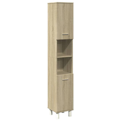 Bathroom Cabinet Sonoma Oak 30.5x30x179 cm Engineered Wood