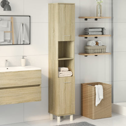 Bathroom Cabinet Sonoma Oak 30.5x30x179 cm Engineered Wood