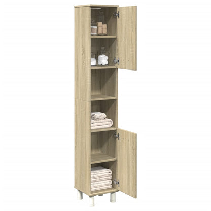 Bathroom Cabinet Sonoma Oak 30.5x30x179 cm Engineered Wood