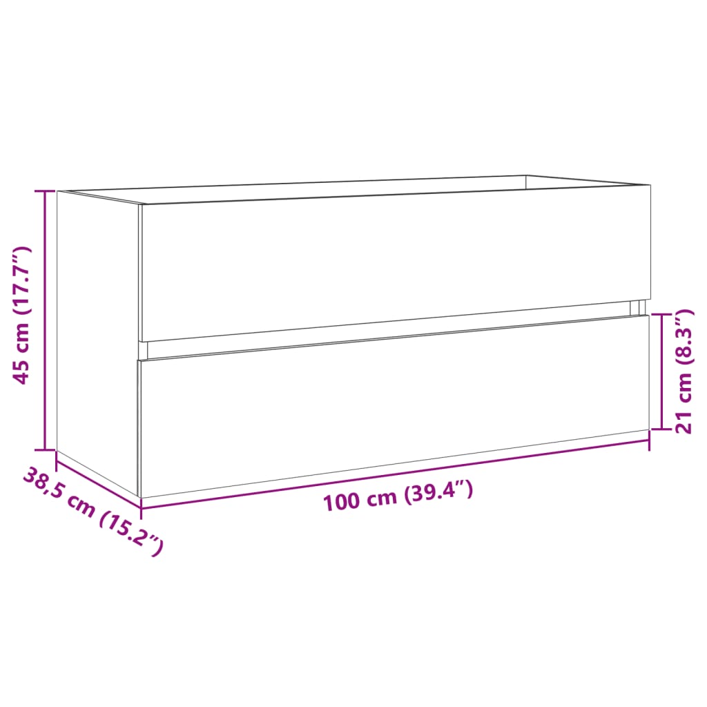 Bathroom Sink Cabinet Sonoma Oak 100x38.5x45 cm Engineered Wood