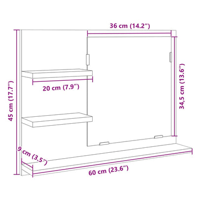 Bathroom Mirror Engineered Wood in Various Colors and Sizes - Bend