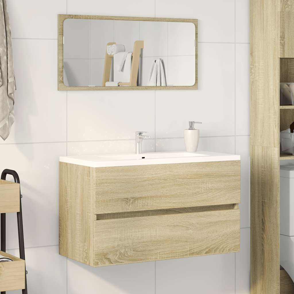 Bathroom Cabinet with Mirror Sonoma Oak 80x38.5x45 cm