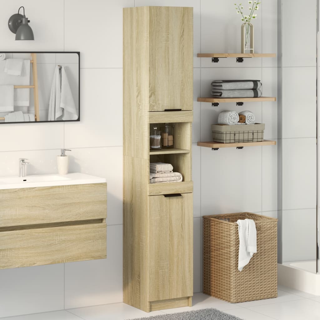 Bathroom Cabinet Sonoma Oak 32x34x188.5 cm Engineered Wood - Bend