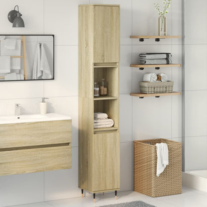 Bathroom Cabinet Sonoma Oak 30x30x190cm Engineered Wood