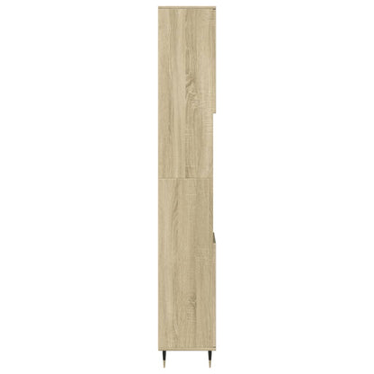 Bathroom Cabinet Sonoma Oak 30x30x190cm Engineered Wood