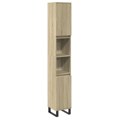 Bathroom Cabinet Sonoma Oak 30x30x190cm Engineered Wood