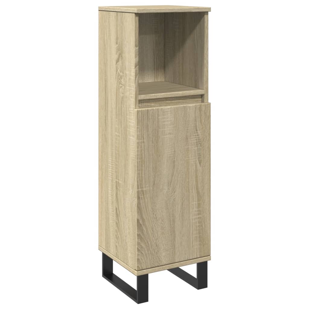 Bathroom Cabinet Sonoma Oak 30x30x100 cm Engineered Wood - Bend