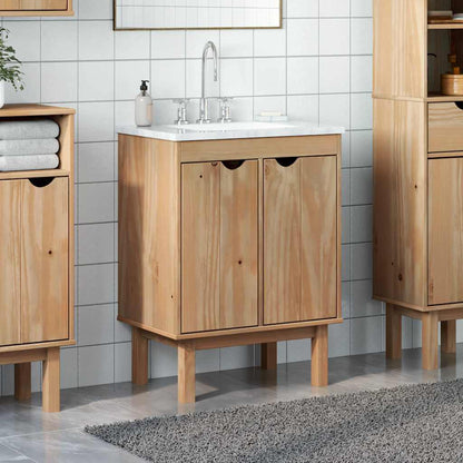 Bathroom Sink Cabinet OTTA 59x40x80 cm Solid Wood Pine - Bend